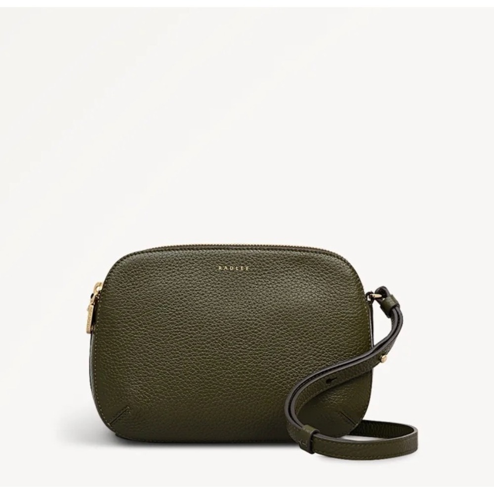Radley London Green Leather Brown Suede Dukes Small Crossbody Bag 112228